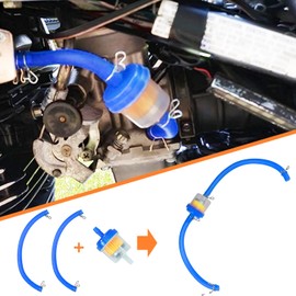 HOLATO Gas Fuel Line Hose Clamps Fuel Filters with Inline Shut Off Valve Petcock Set for 50cc 70cc 90cc 110cc 125cc 150cc Taotao Coolster Apollo Baja ATV Four Wheeler Dirt Pit Bike (BLUE)