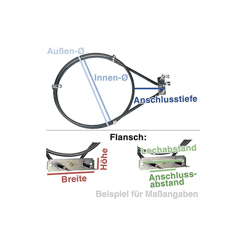 BEKO BD533AW BDV555AW 2 Turn Fan Oven Cooker Heater Element