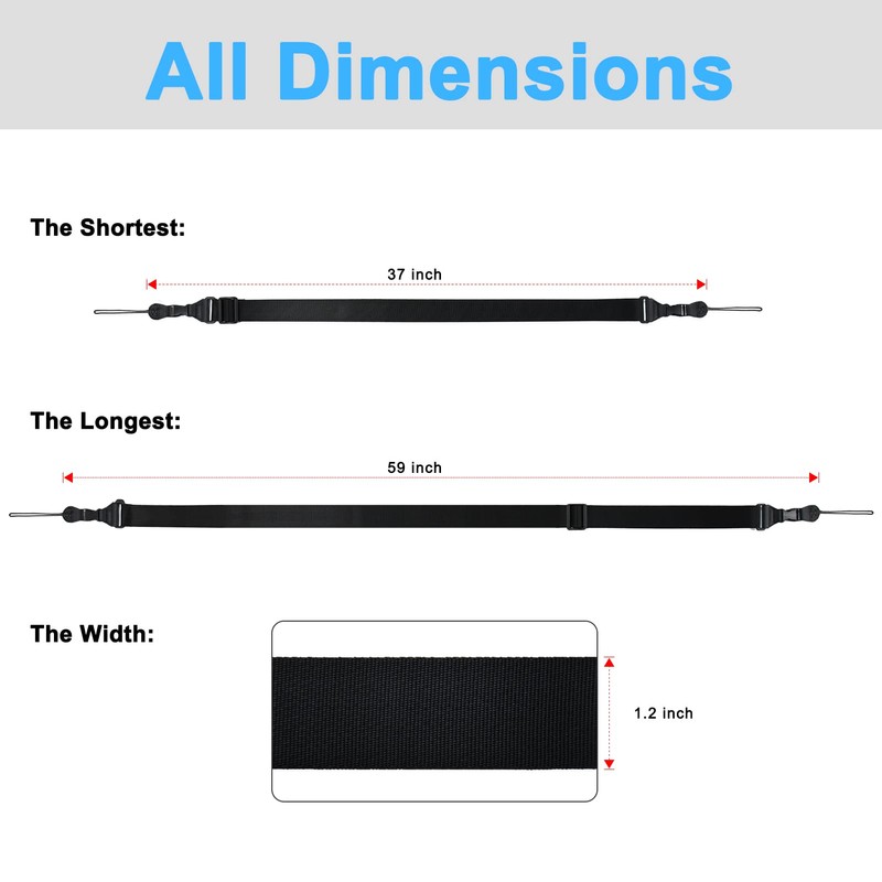 rantice Adjustable removable shoulder straps for Tablet Case (Black)