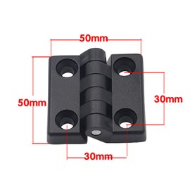 bnafes Hinge1.97" /50mmx50mm Black Plastic Cabinet Door Reinforced Ball Bearing Hinge -10pcs