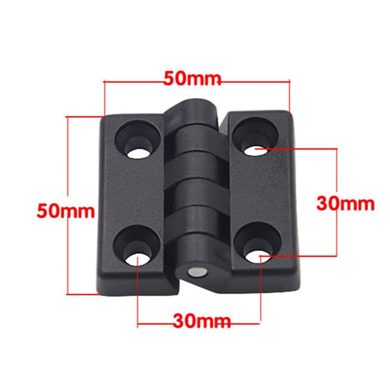 bnafes Hinge1.97" /50mmx50mm Black Plastic Cabinet Door Reinforced Ball Bearing