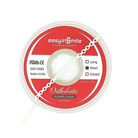 Easyinsmile® Dental Rubber Bands Orthodontic Chains Elastic Braces Power Chain (White, Short)
