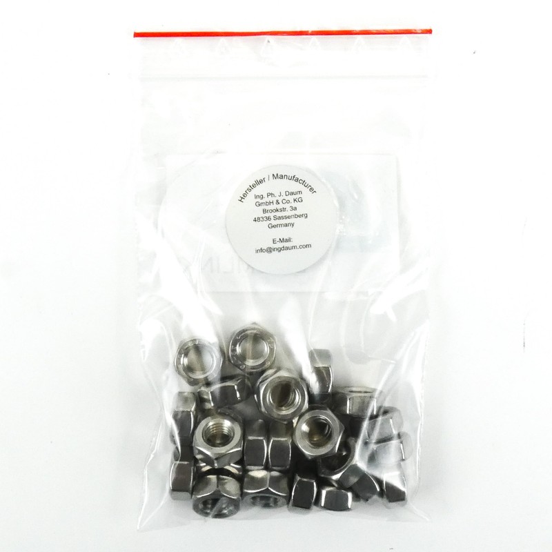 DAUMLINK® Hexagonal nut, left-hand thread, DIN 934, material: stainless steel