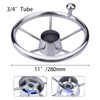 11 inch Boat Steering Wheel,Universal Stainless Steel 5 Spoke Destroyer