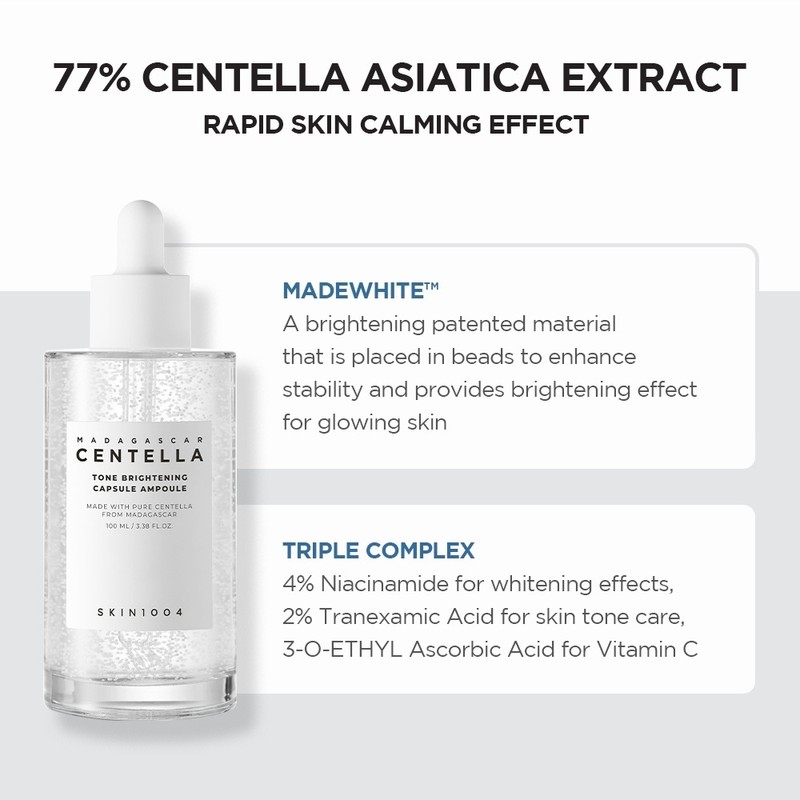 SKIN1004 Madagascar Centella Tone Brightening Capsule Ampoule Cruelty-Free 100ml Ready