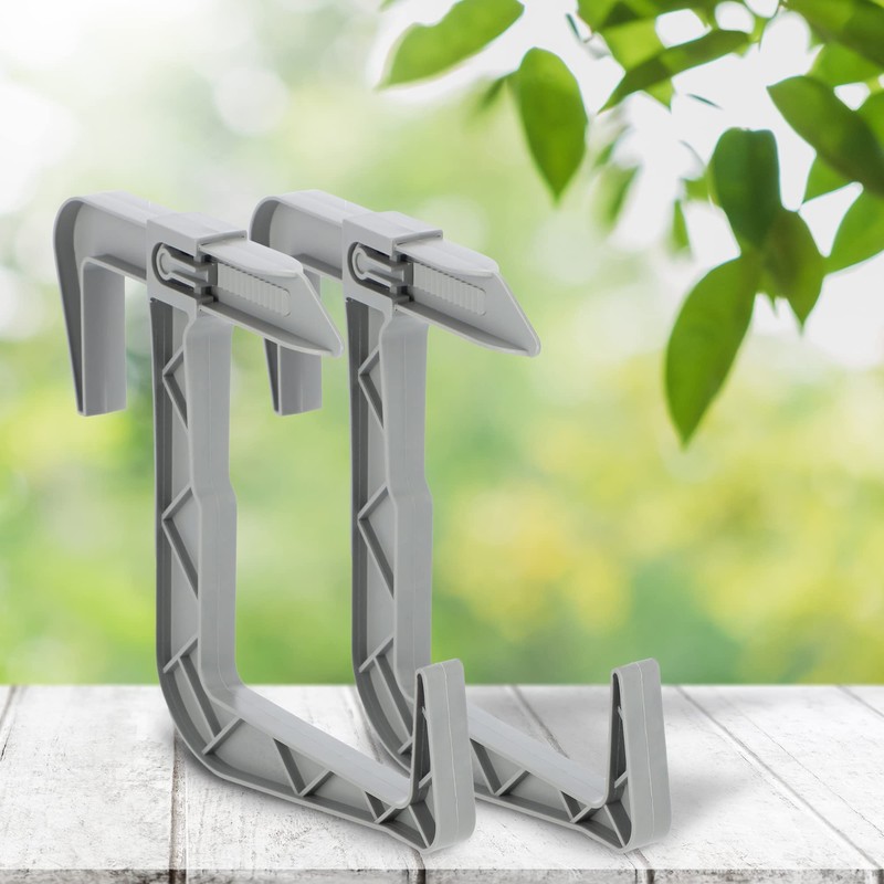 KADAX Flower Box Bracket, No Drilling, Balcony Box Holder Set,