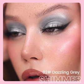 Kaely 2in1 Cream Eye Shadow Brightener Sticks for Eyes, Pencil Eyeshadow Applicator Stick Waterproof Pigmented, Eye Shadow Palette Highlighter Makeup, sombras para ojos, 02 Dazzling Grey Shimmer