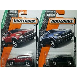 2016 Matchbox MBX Explorers - Jeep Cherokee Trailhawk (Red & Dark Blue) - Complete Set of 2! by Matchbox