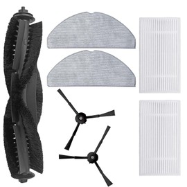 Accessory Kit for Tapo RV30 Max Plus/RV 20 Max Plus Robot Vacuum Replacement Parts, 1 Main Brushes 2 HEPA Filters 2 Mop Pads 2 Side Brushes（: Not for RV20 Mop Plus/RV20 Mop）