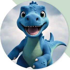 Extra Large 460mm 'Cute Blue Dinosaur' Permanent Sticker Decal for Cars/Windows/Bins/Walls (DW00109887)