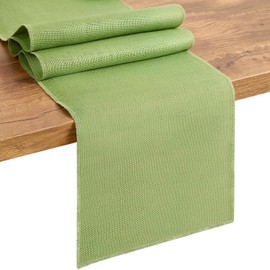 Letjolt Burlap Table Runner 72 Inches Olive Green Jute Table Runner Farmhouse Table Runner Rustic Table Decor, Olive Green 6 Feet