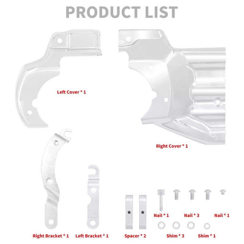 HCMOTORKU Chrome Engine Transmission Interface Cover Trim For Harley Softail