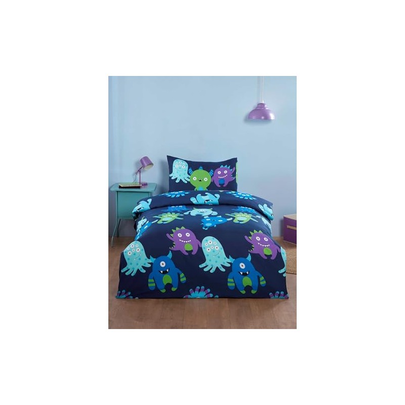 Rapport home Kids' Monsters Duvet Cover Set – Soft Microfibre,