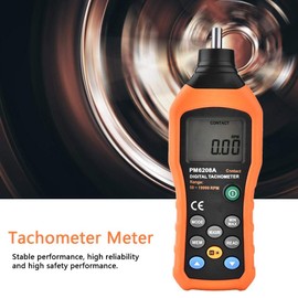 Peakmeter PM6208A Handheld Digital Tachometer Meter Speed Meter Tester 50 RPM 19999 RPM Motor Speed Tester LCD Backlight Display