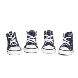 Pet Sports Dog Shoes, Puppy Canvas Sports Shoes, Non Slip Casual Shoes, Outdoor Adventure Non Slip Boots, and Sports hot Road Protection Dog and cat paw Protective Covers, 4PCS (Blue, 3#)