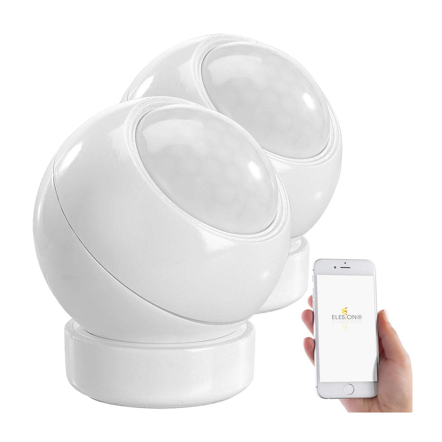 Luminea Home Control Smart Motion Sensor: Set of 2 WLAN PIR Motion ...