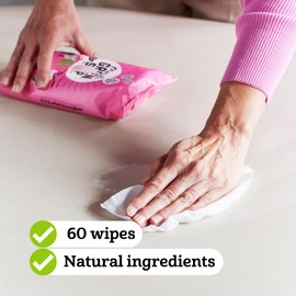 Marcel's Green Soap Hygienische Feuchttücher - Biologisch abbaubare Tücher - Patchouli & Cranberry - Auf Pflanzenbasis - Umweltfreundliche Reinigungstücher - Packung mit 60 Stück