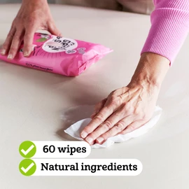 Marcel's Green Soap Hygienische Feuchttücher - Biologisch abbaubare Tücher - Patchouli & Cranberry - Auf Pflanzenbasis - Umweltfreundliche Reinigungstücher - Packung mit 60 Stück