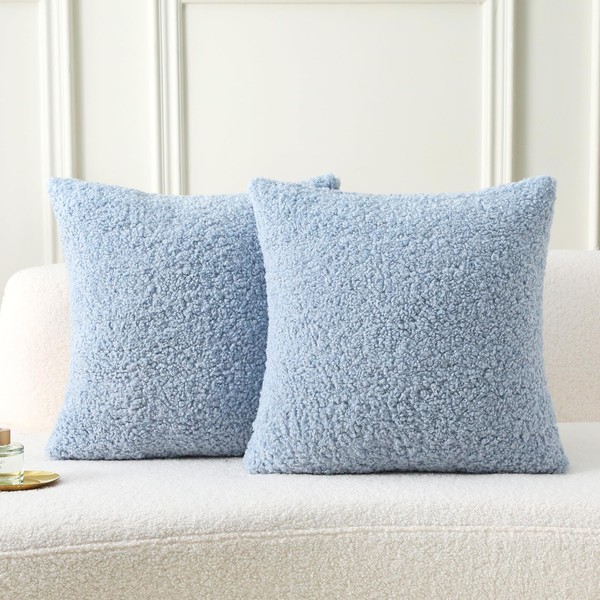 FUTEI Light Blue Throw Pillow Covers 22x22 Inch Set of