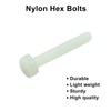 Piutouyar 20 Pair M4x25mm White Nylon Hex Bolts Plastic Hex