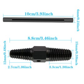 Yuentoen Screw Extractor Set, Double Head Screw Extractor 1/2 and 3/4 Inch with Stick, Left Thread Extractor Pipe Broken Screw Bolt Remover for Bad Taps