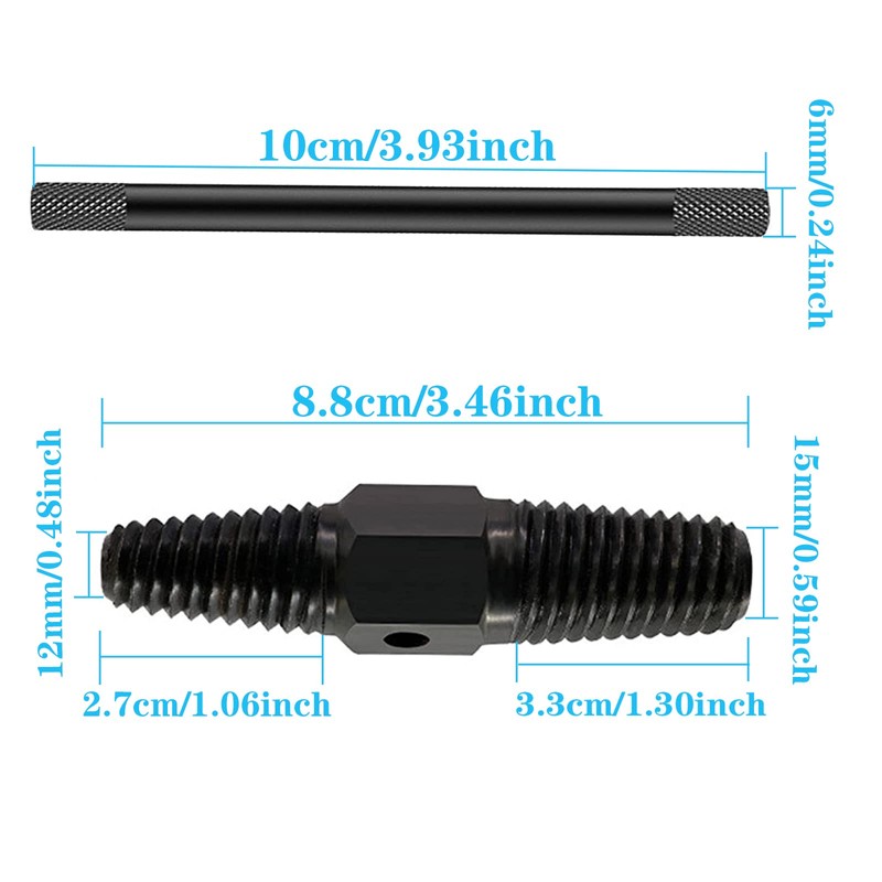Yuentoen Screw Extractor Set, Double Head Screw Extractor 1/2 and
