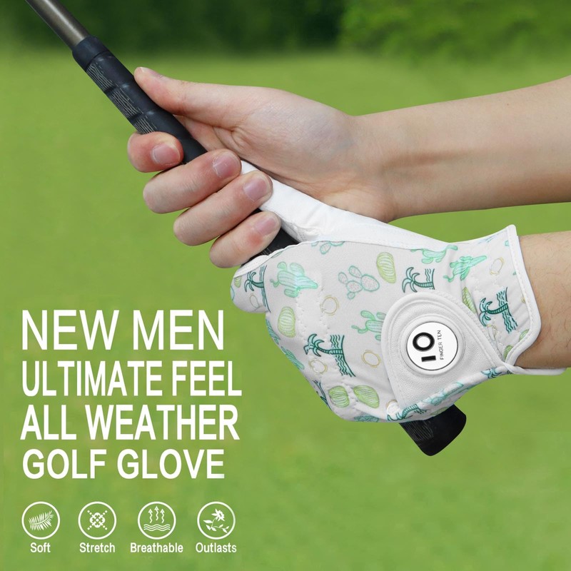 FINGER TEN Golf Gloves Men's Left Right Hand Leather with