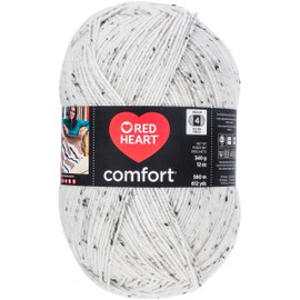 Red Heart E707D.5100Red Heart Comfort Flecks Yarn, Cream Fleck