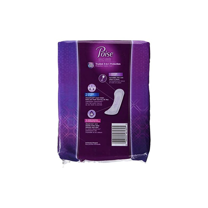 Poise Poise Incontinence Panty Liners, Very Light Absorbency, Long, 81