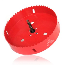 Hole Saw 6 1/8" / 155mm, HSS Bi-Metal Drill Hole Cutter with Mandrels for Wood, Drywall, Plastic Plate, Ceiling, Plastboard