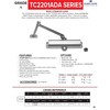 Global Door Controls Commercial ADA Door Closer in Aluminum with
