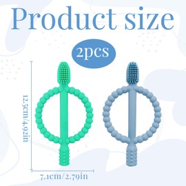 Teething Toys for Baby,2PCS Baby Teething Toys,Sensory Chew Toys with Easy-Hold Handle, Teether Chew Toy,Teethers for Newborns & Toddlers 0-6 Months+.