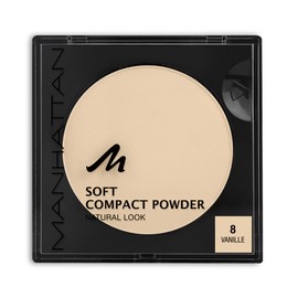 Manhattan Soft Compact Powder, Lightweight Compact Powder with Powder Puff for a matte, even complexion, colour Vanilla 8 (1 x 9g)