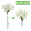 CUQRY Artificial Cemetery Flowers with Vase -2 Set of White