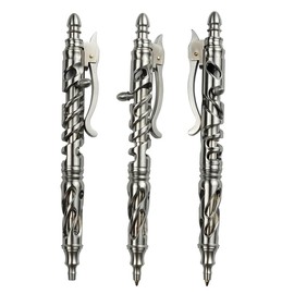 Dr. Metalleung Heavy Duty Stainless Steel Bolt Action Pen - Retractable EDC Pen with Keychain, Refillable Ink, Smooth Writing for Office & Gifts