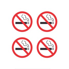 Tek Automotive 4 Pack No Smoking Stickers – 44mm Vinyl No Smoking Signs for Vehicles, Taxis & Premises – Indoor Glass Application, Weatherproof & Durable for Compliance