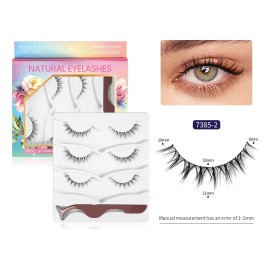 3 Pares De Pestañas Postizas 3d Naturales + Ayuda Pestañas