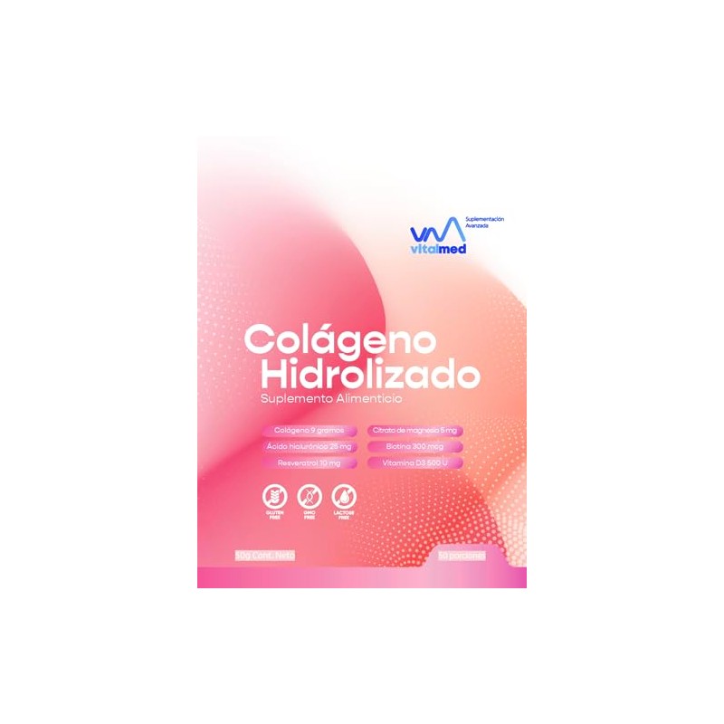 Colágeno Hidrólizado Adicionado Vitamina Ácido Hialurónico Resveratrol Biotina Sabor Frutos