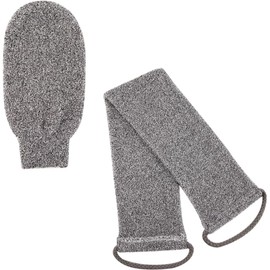 Guante Exfoliante de Fibra de Bambú Gris GRADENEVE para Baño y Limpieza Profunda