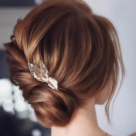 Andelaisi Vintage Leaf Hair Clip Barrettes Gold Leaf Hair Barrettes Leaf Barrette Head Clips Branch Leaf Hair Pin Clip French Headwear Decorative Hair Accessories for Women and Girls Headdress