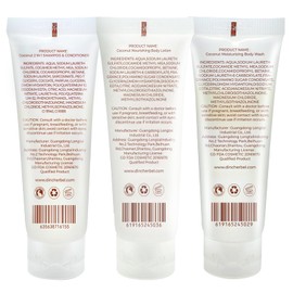 Travel Size Toiletries Kits Bulk, 3-Piece Sets Hotel Supplies (1oz each) - Refreshing Coconut Scent Mini Shampoo & Conditioner 2 in 1, Body Wash and Body Lotion (150 Pack)