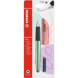 Fountain Pen - STABILO Flow COSMETIC, Red Lips Blister with 1 blue ink catridge