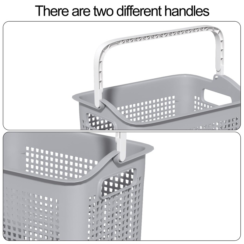 Taysisiter 35 L Plastic Laundry Hamper with Handle, Plastic Dirty