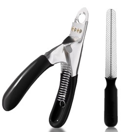 Paioxerty Dog Nail Clipper | Dog Nail Trimmer with Nail File and Safety Guard for Large Breed Dog | Injury-Free Grooming Tool for Pets (Black)