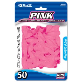 BAZIC Pink Eraser Top, Latex Free Pencil Tops Erasers, Arrowhead Caps Erasers for Kids Student, for Art Drawing School Supplies (50/Pack), 24-Packs