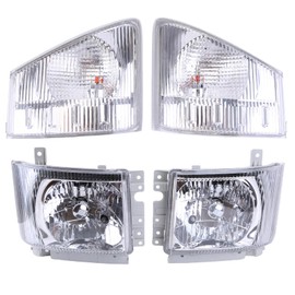 Ftoghe Headlight Corner Lamp Assembly Set Left Driver and Right Passenger Side Headlights Replacement for ISUZU NPR NPR-HD NQR NRR 2008-2020, 8975851702, 8975851712 (1 Pair)