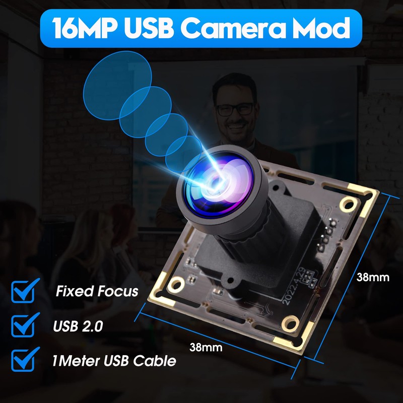 ELP 16MP USB Camera Module Wide Angle 110 Degree No