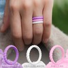 ThunderFit Thin Braided Silicone Wedding Bands for Women, Rubber Engagement