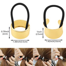 6 Pcs Ponytail Holder Metal Expandable Hair Accessories: Gothic Punk Elastic Rope Wraps for Women