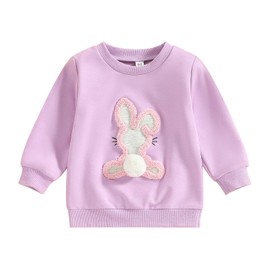 FIOMVA Toddler Baby Girl Boy Easter Outfits - 0-24Months, 2t-5t Sweatshirt, Fuzzy Bunny Sweater Top & Shirt